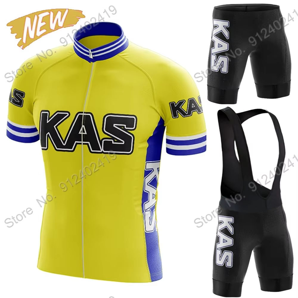 Cycling Gear Jersey - Nowy Zestaw Kolarski Retro Kas Team