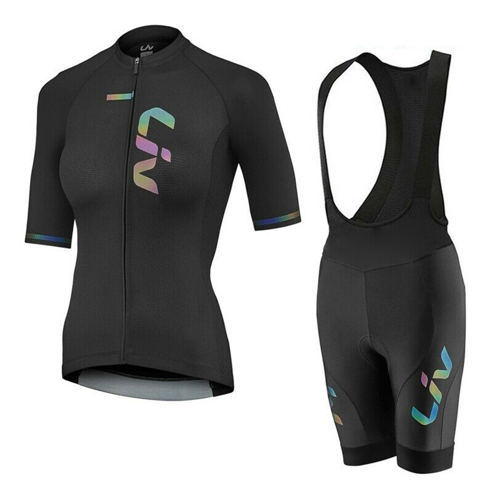 Cycling Gear Jersey - LIV letnia koszulka rowerowa zestaw spodenek
