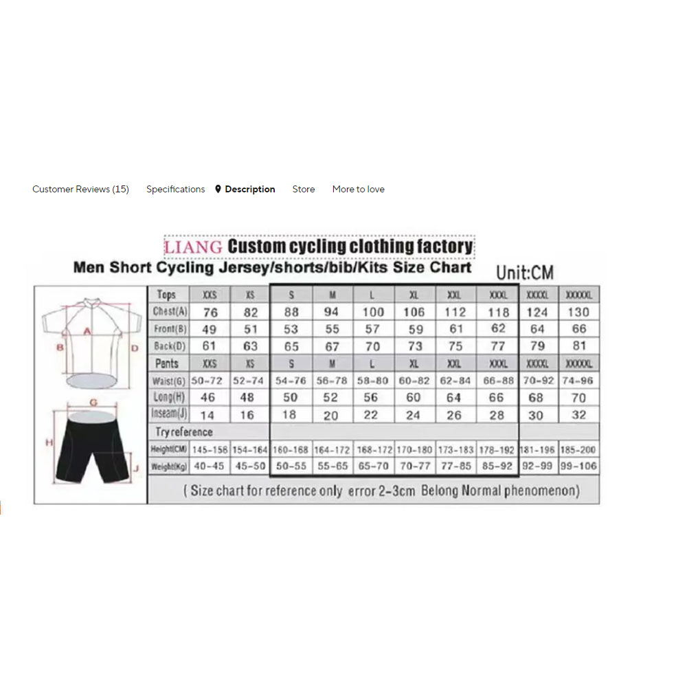 Zestaw kolarski reprezentacji  – Cycling Gear Jersey recenzja i cena